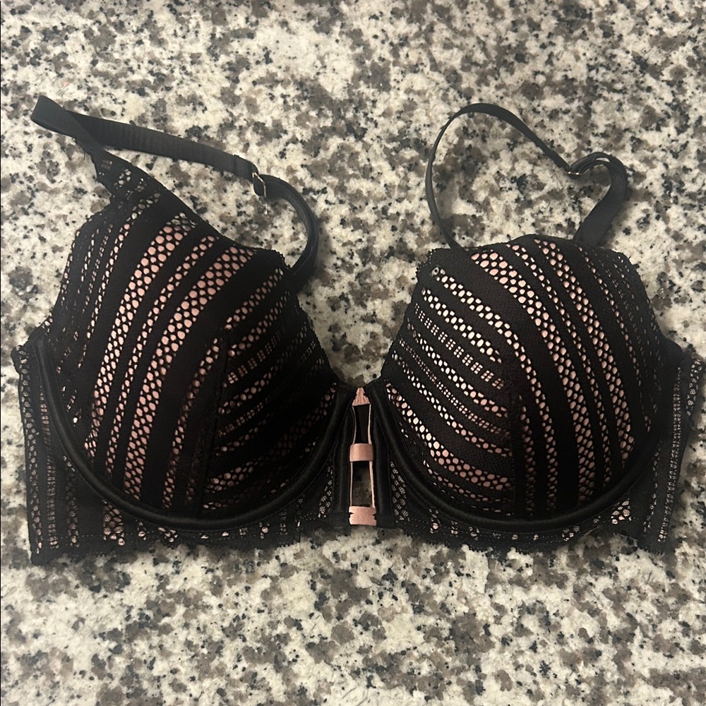 Victoria’s Secret Black and Pink Lace Bra